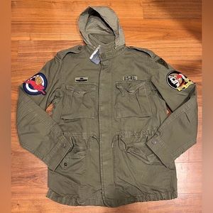 Polo Ralph Lauren M-65 Combat Military Army Skull Patch Field Jacket Mens New